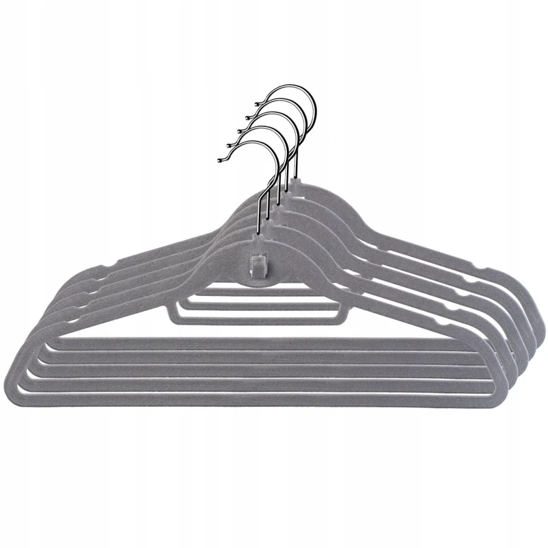 Grucce appendiabiti KADAX, giacche, appendiabiti per armadi, floccate, 5 pezzi
