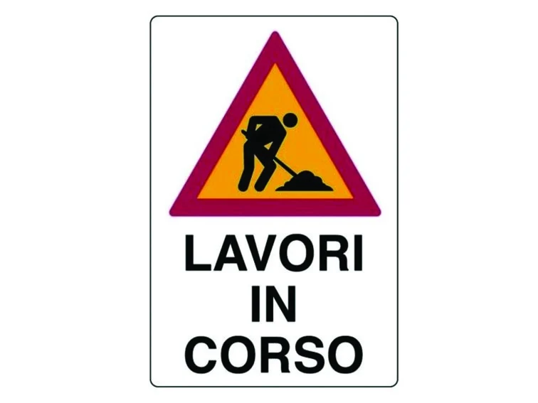 Cartello Lavori in Corso 50 CMX70H. in Plastica 10 Pezzi