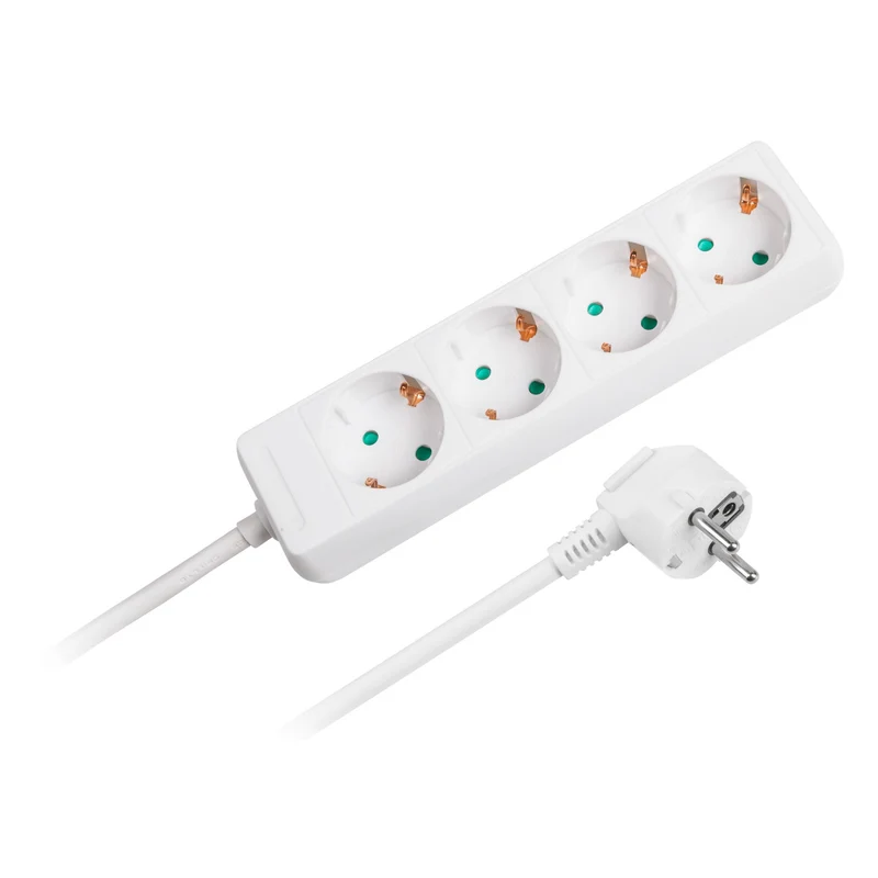 Cavo di prolunga bianco Rebel 4 prese tipo tedesco, lunghezza 1,5 m (3x1,0) senza interruttore