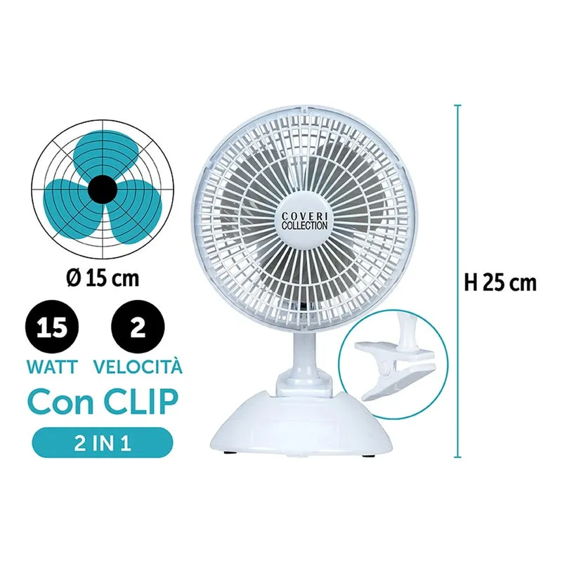 Ventilatore Da Tavolo D.15 Cm 2in1 15w
