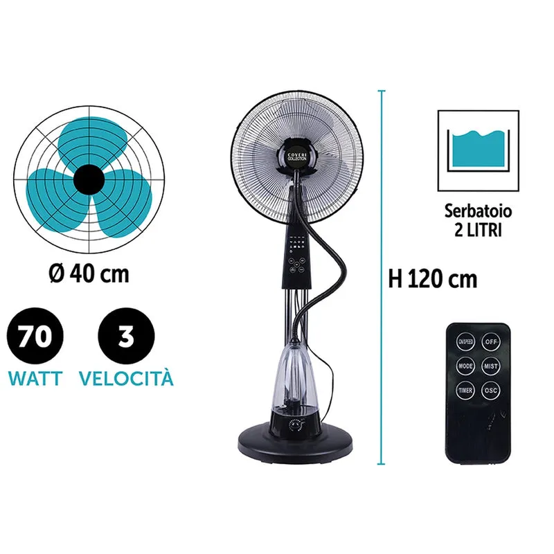 Ventilatore Nebulizzatore 2lt 70w Con Telecomando