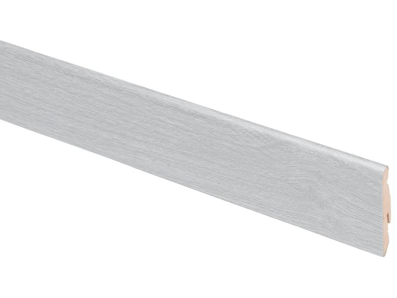 Battiscopa Liscio in MDF per Laminato Rovere Grigio Mm 58 x 14X2400 H 10