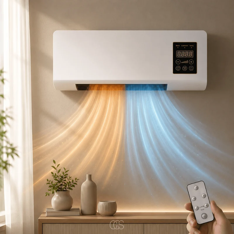 Ventilatore da Parete con Riscaldamento e Telecomando & Timer