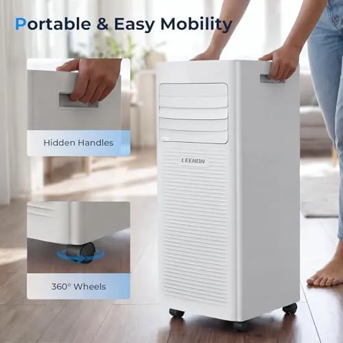 Climatiseur Mobile 3-en-1 9000 BTU Silencieux pour Chambre et Petites Pièces