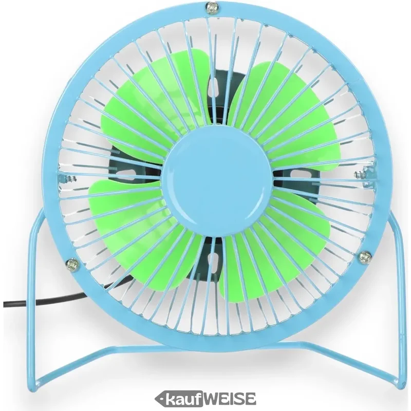 Tedi Mini Ventilatore USB (15 cm) | Ventilatore da tavolo in metallo silenzioso, inclinabile a 360° | Ideale per scrivania e ufficio