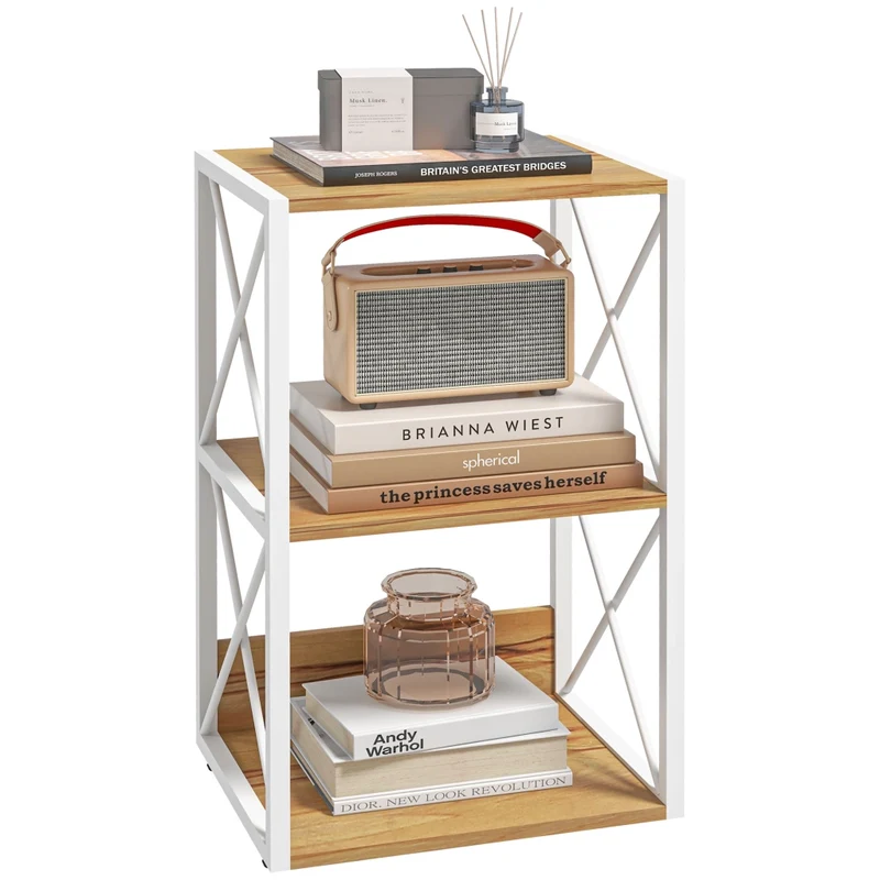 EasyComfort Mobiletto Scaffale per Soggiorno Cucina, Bagno 3 Ripiani Salvaspazio Legno 40x35x72.5cm