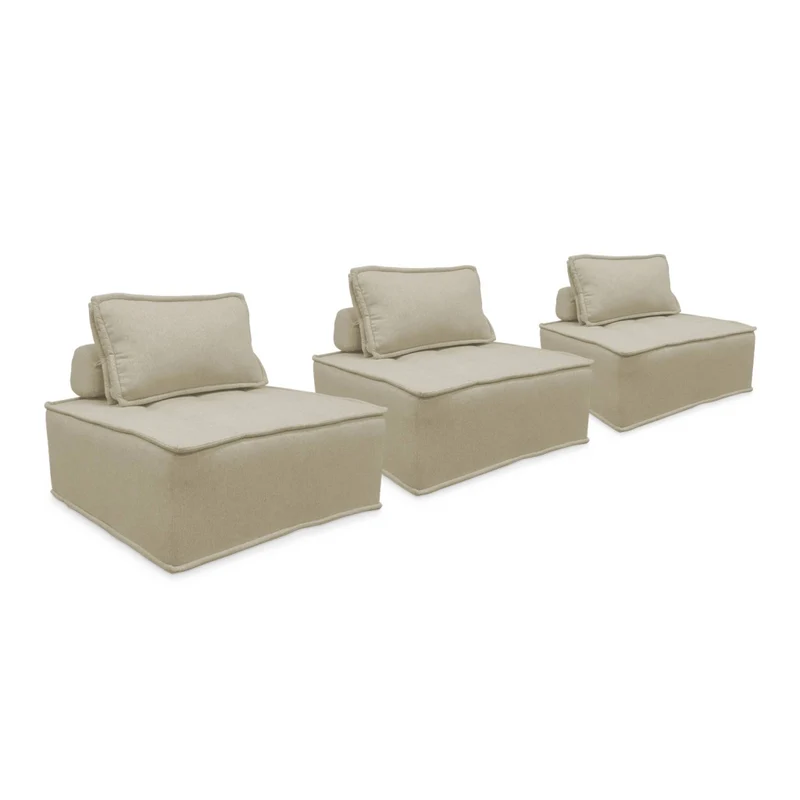 Divano modulare, 3 posti, beige
