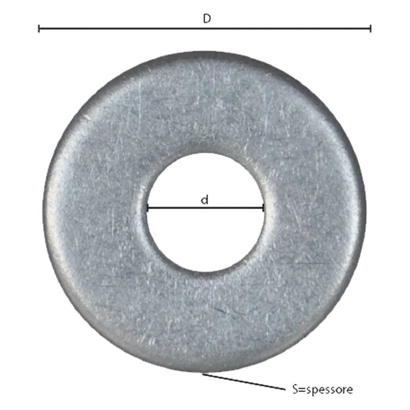 Rondella grembialina inox A2 17x3,0x50 mm