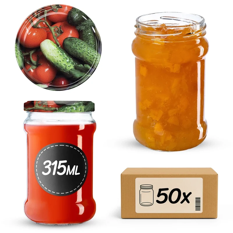 KADAX Seno vasetti 315ml 50pz 66mm + coperchi "Verdure"
