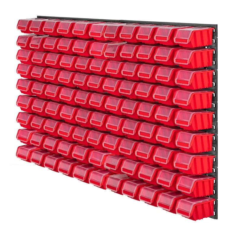 Parete attrezzata KADAX per officina, 117x78 cm, con 90 scomparti