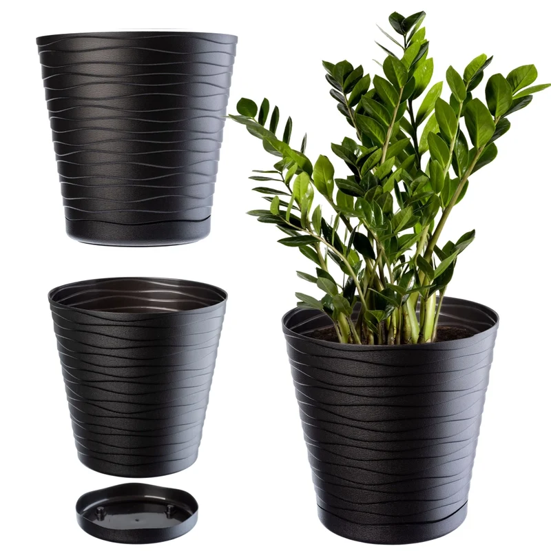 Vaso da fiori KADAX da 13 cm, coprivaso in plastica con supporto.
