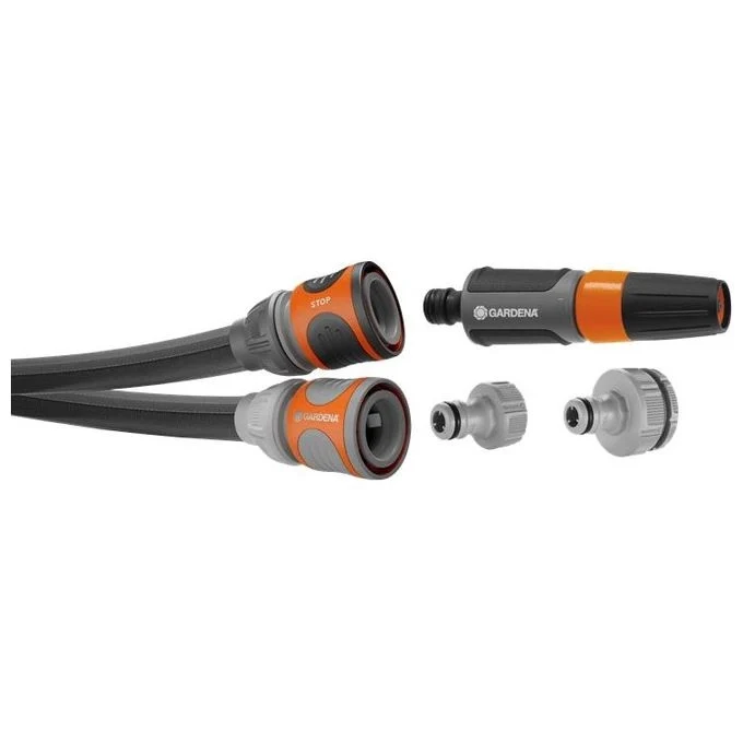 Gardena 18450-20 Liano Set Tubo da Giardino 20 m 13 mm con Accessori colore Nero Grigio
